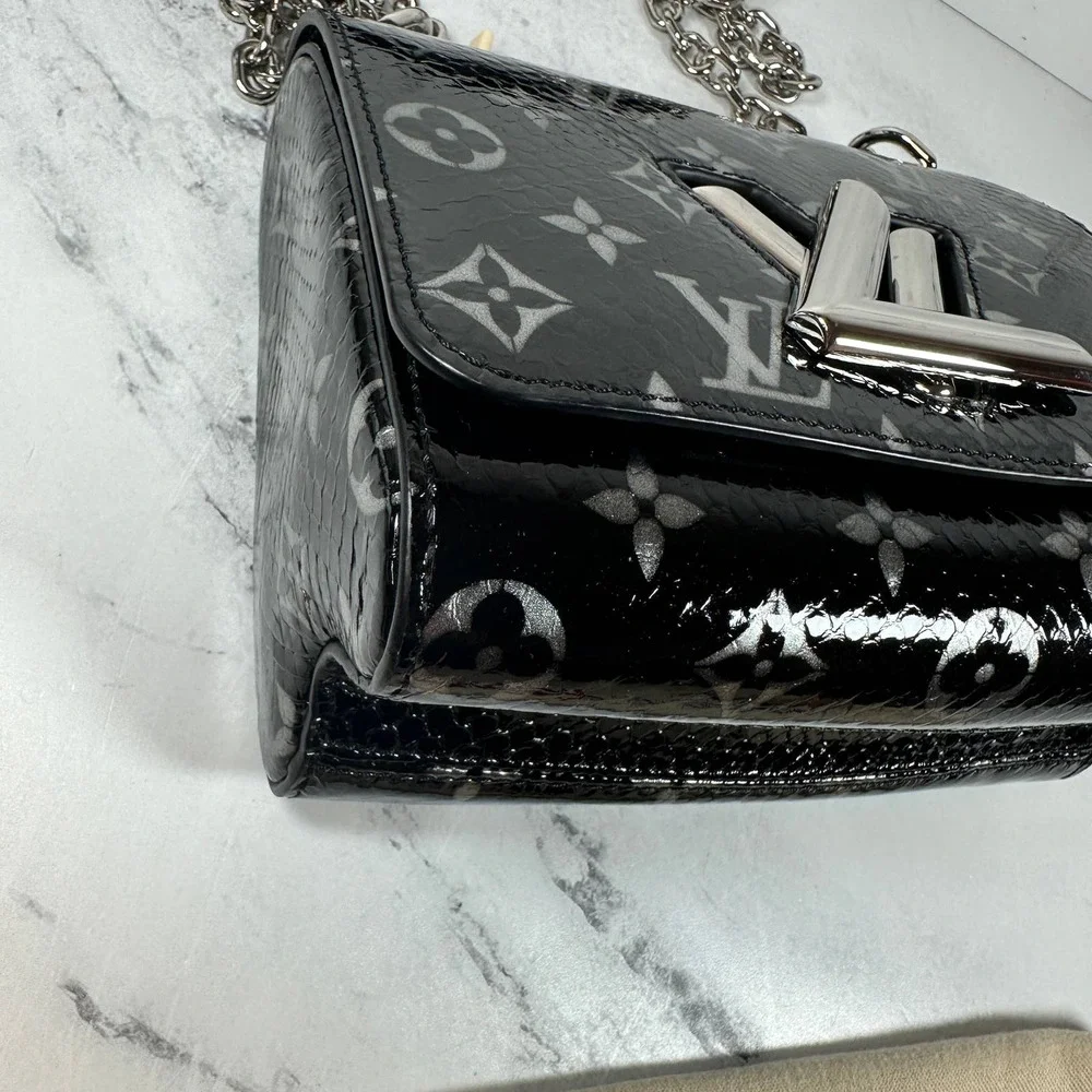 Louis Vuitton Python Twist Monogram Snakeskin Crossbody Bag PM Black/Silver LV - Picture 15 of 15